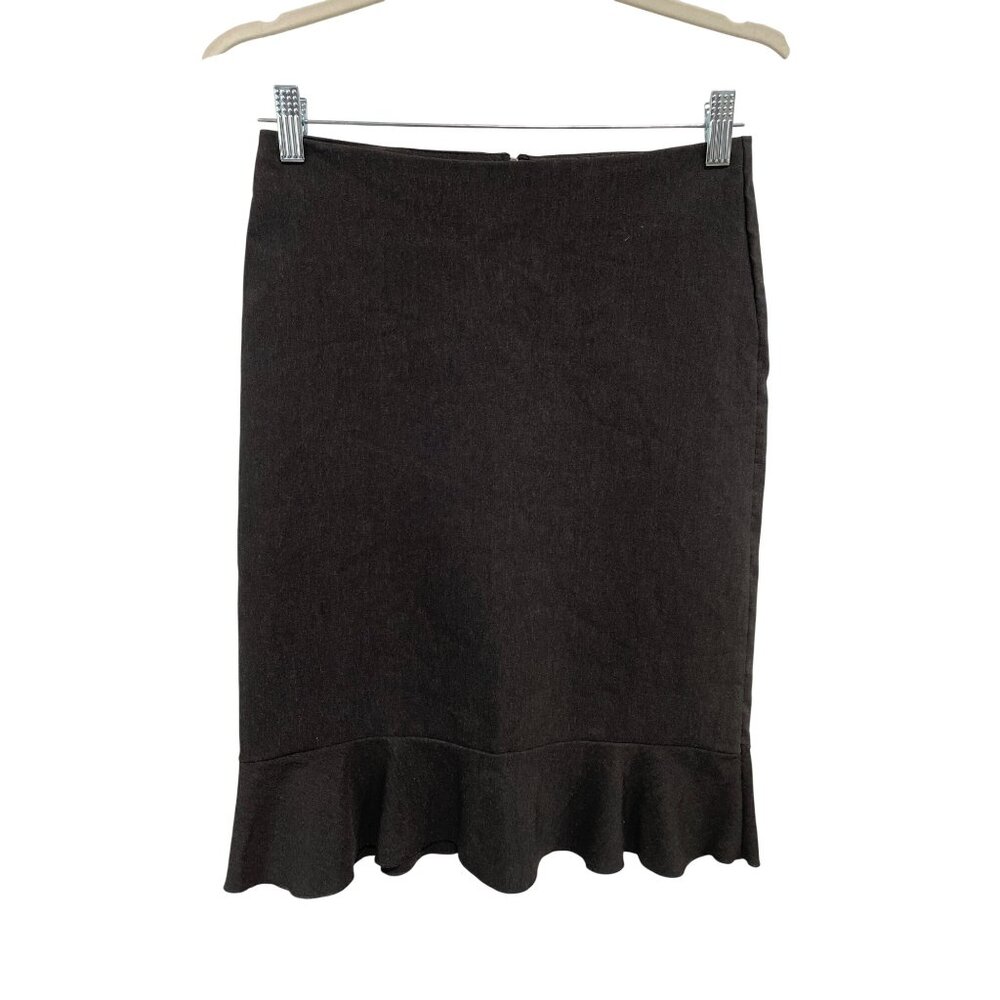Y2K Spring Street Pencil Skirt Size Medium Ruffle Hem Career Business Casual